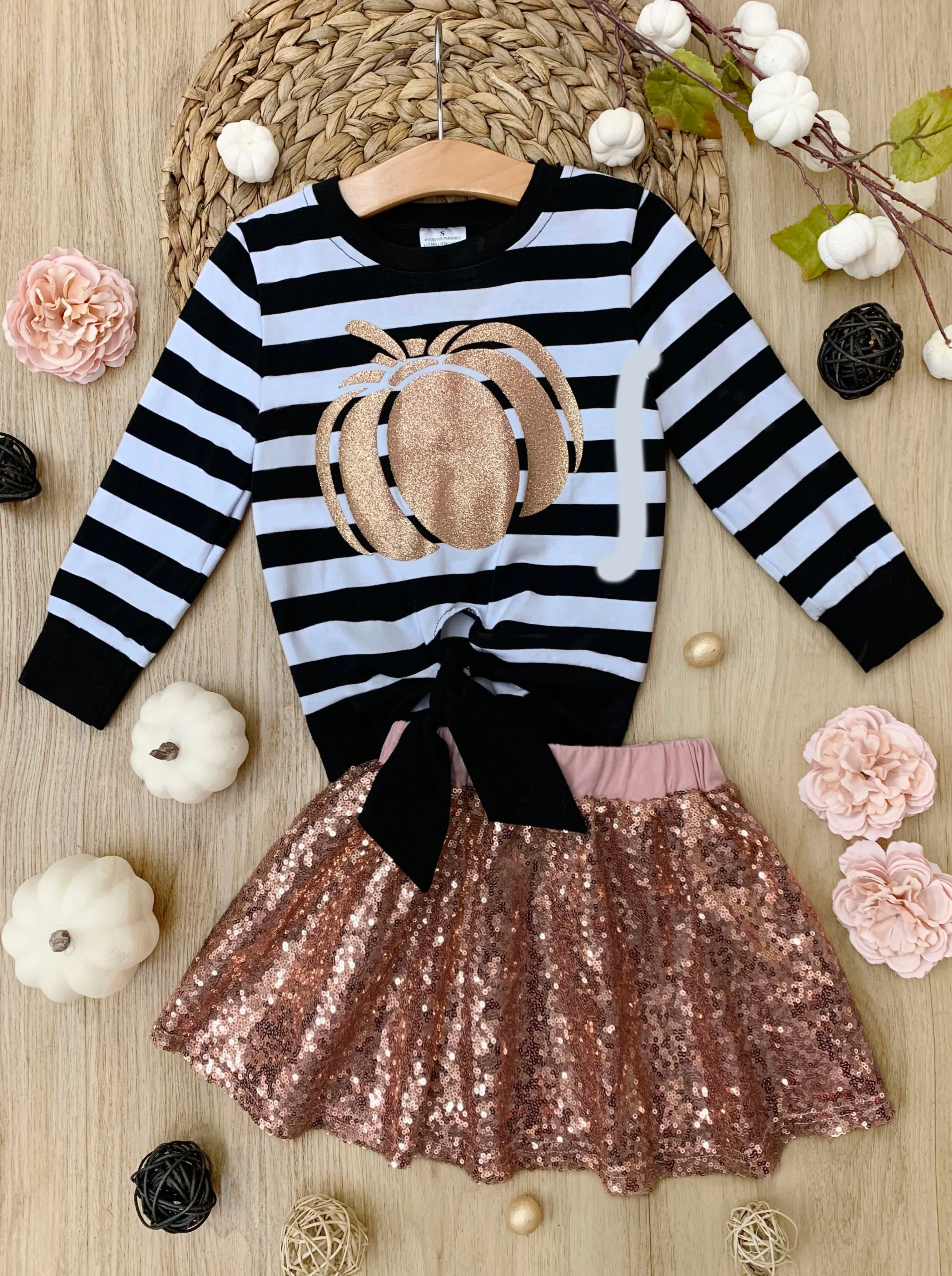 Harvest Sparkle Sequin Tutu Skirt Set