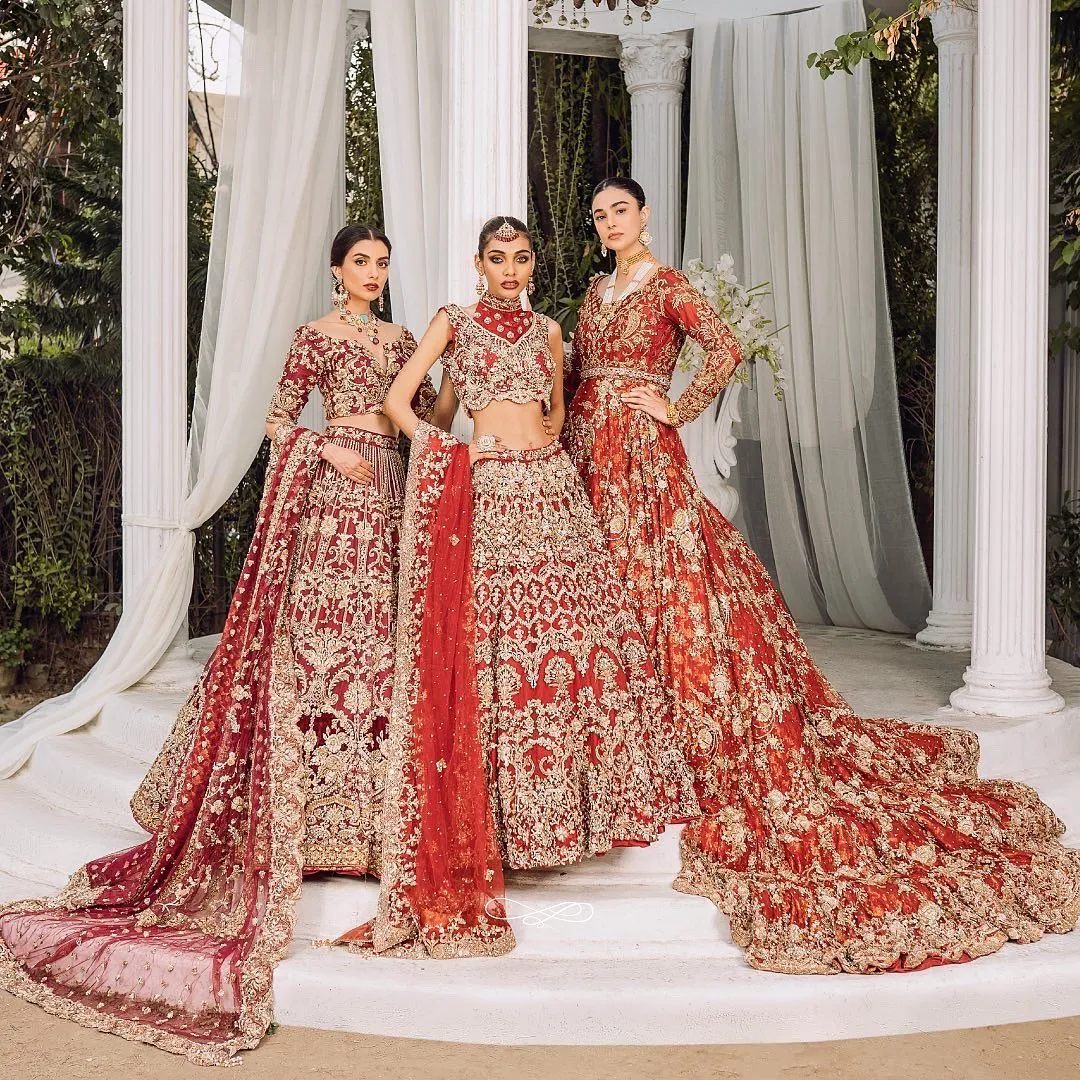 Heavy Indian Bridal Wear Red Lehenga Choli Bridal Dress