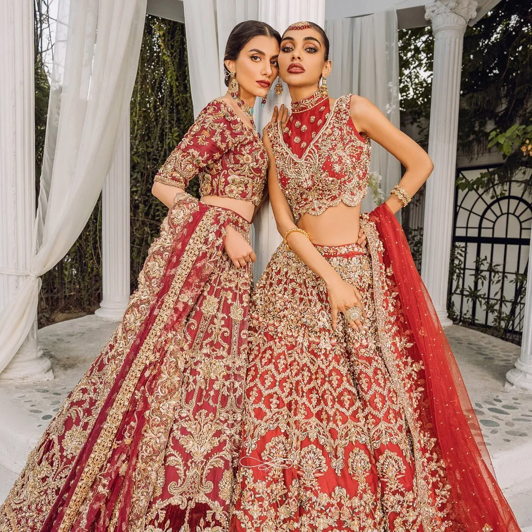 Heavy Indian Bridal Wear Red Lehenga Choli Bridal Dress