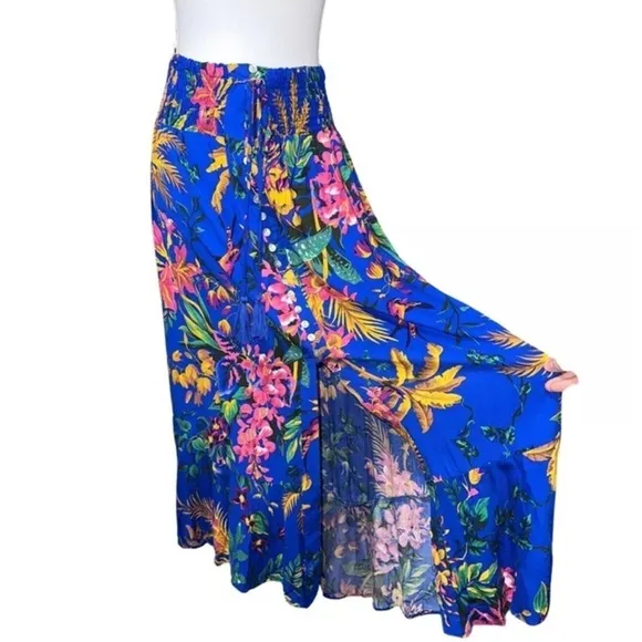 High Rise Maxi Skirt Tropical Summer Cynthia Rowley NWT Women’s Large