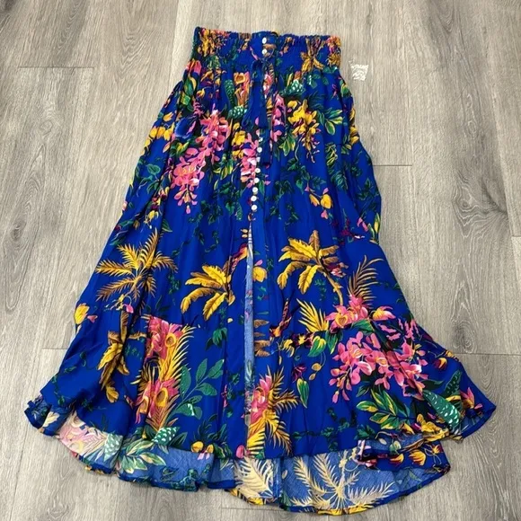 High Rise Maxi Skirt Tropical Summer Cynthia Rowley NWT Women’s Large