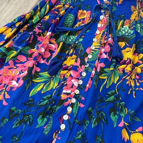 High Rise Maxi Skirt Tropical Summer Cynthia Rowley NWT Women’s Large