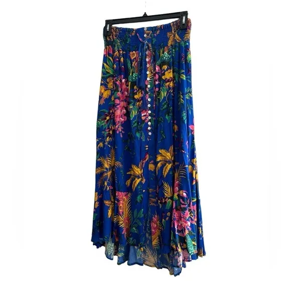 High Rise Maxi Skirt Tropical Summer Cynthia Rowley NWT Women’s Large