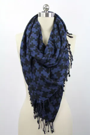 Houndstooth Print Scarf