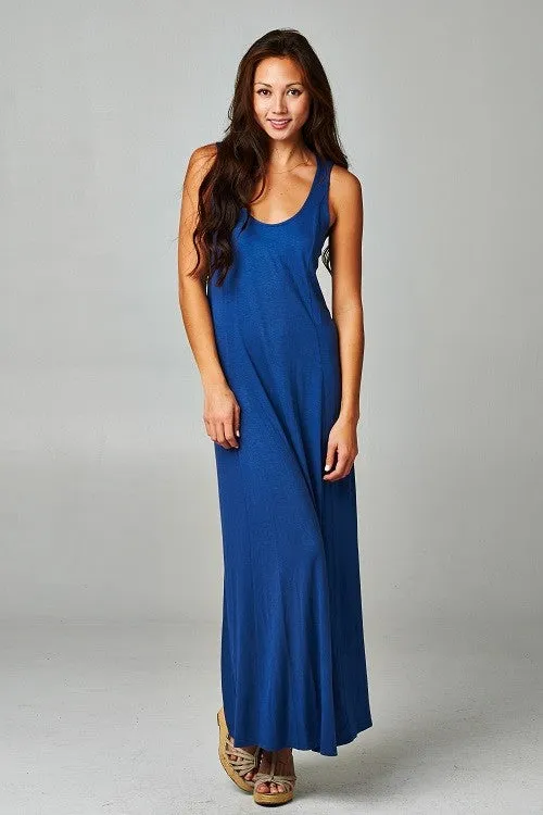 Hourglass Crochet Open Back Tank Maxi Dress by Love Stitch