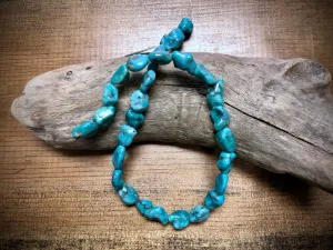 Hubei Turquoise Nuggets with Simple Inclusions - Stabilized - 10mm to 20mm - 16"
