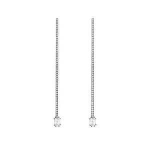 Illusion Diamond & Pave Long Earrings