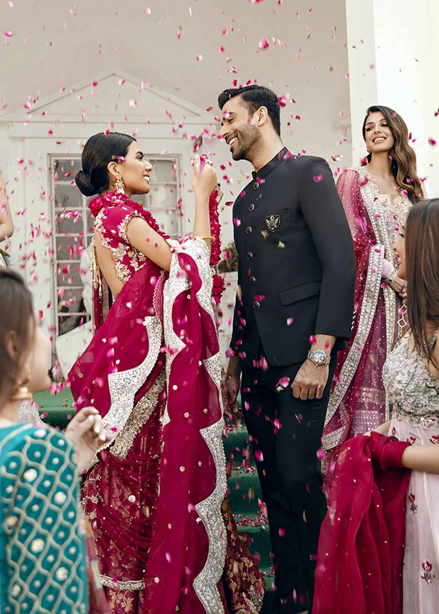 Indian White and Red Lehenga for Wedding Wear #BN1173