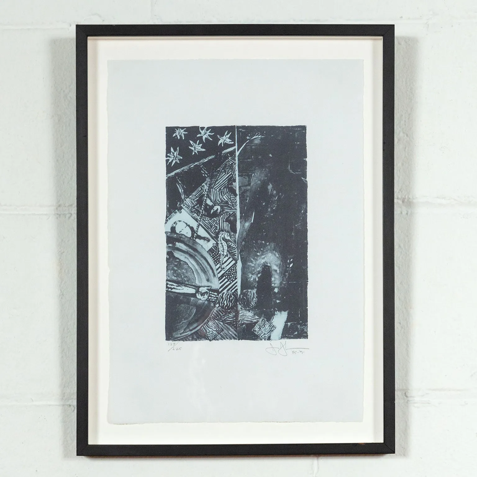 JASPER JOHNS "SUMMER BLUE" LITHOGRAPH, 1991