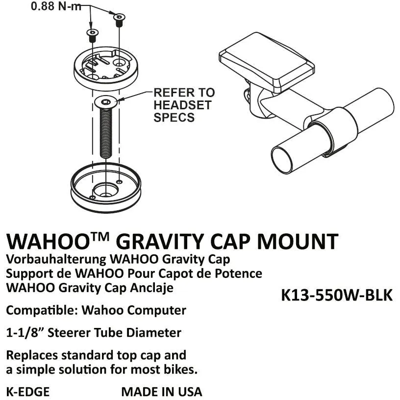 K-Edge Gravity Mount For Wahoo