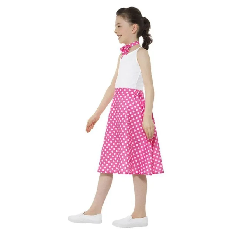 Kids 50s Polka Dot Skirt, Pink