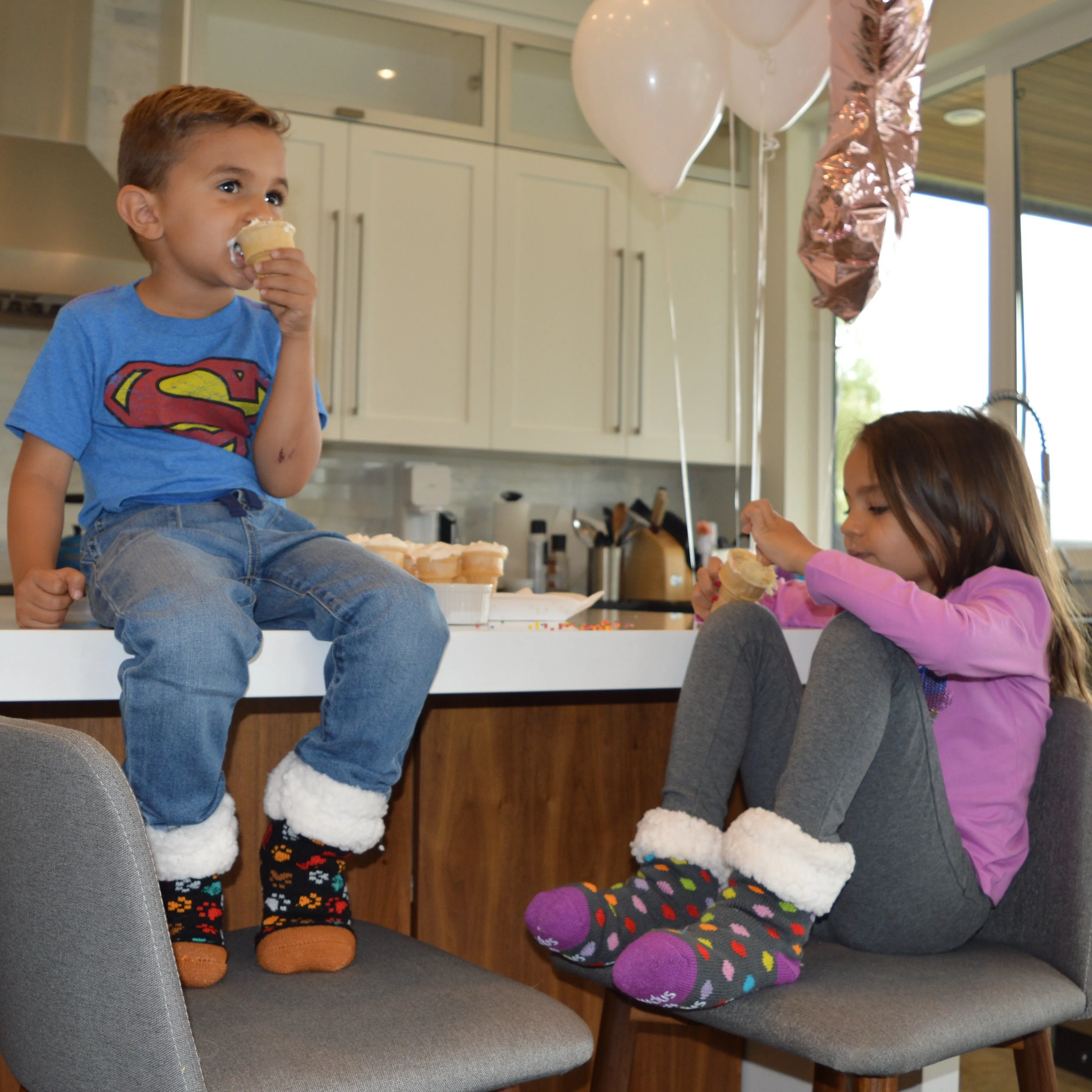 Kids Classic Slipper Socks | Polka Dot Multi