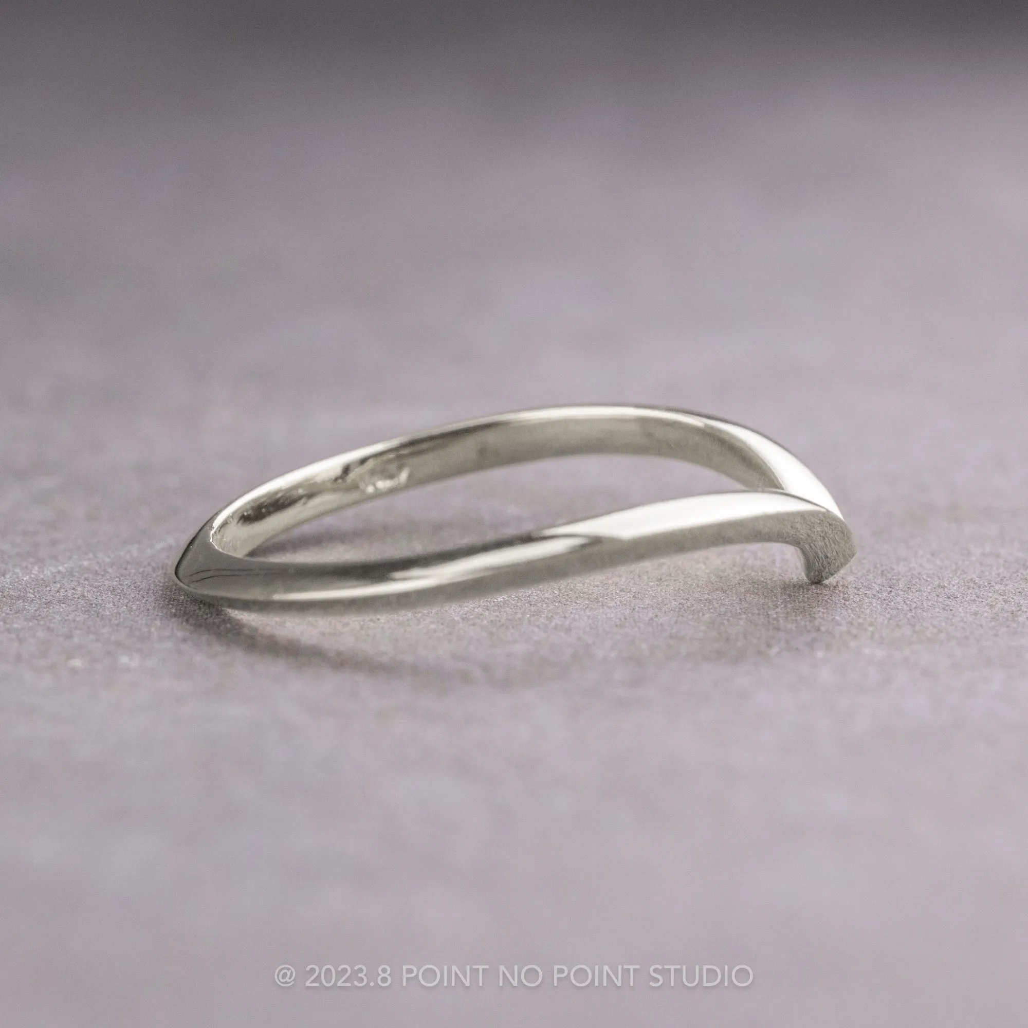 Knife Edge Vivian Wedding Band, Platinum