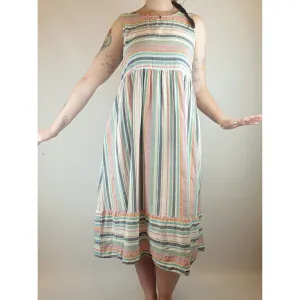 Label of Love cotton mix striped sleeveless maxi dress with pockets size M (best fits 12)