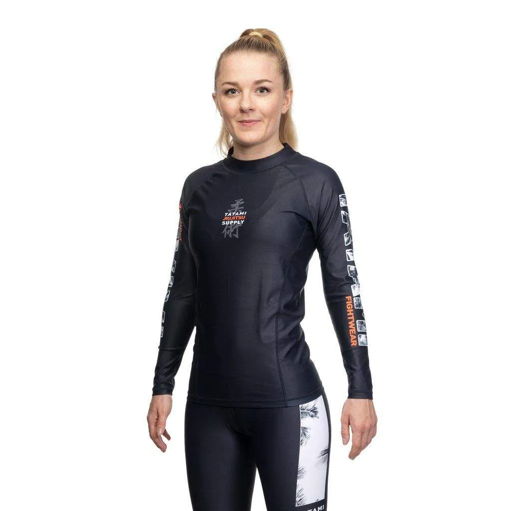 Ladies Tropic Black Long Sleeve Rash Guard