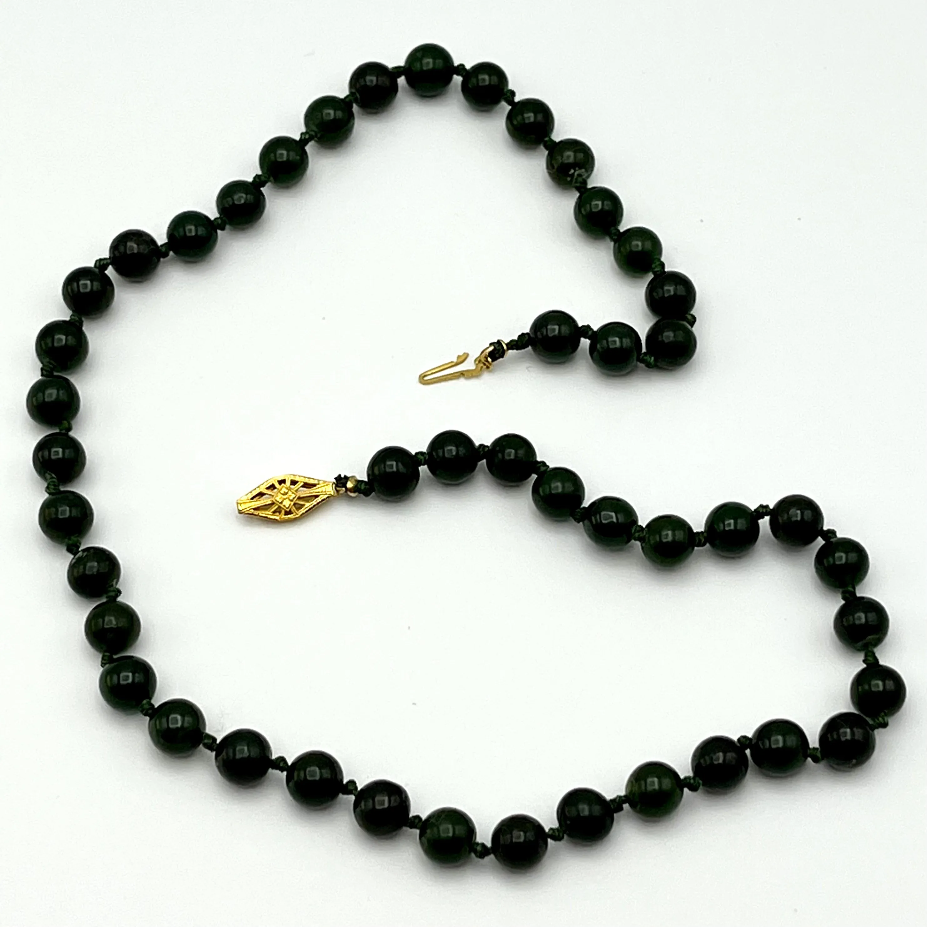 Late 40s/ Early 50s Hand Knotted Glass Bead Necklace