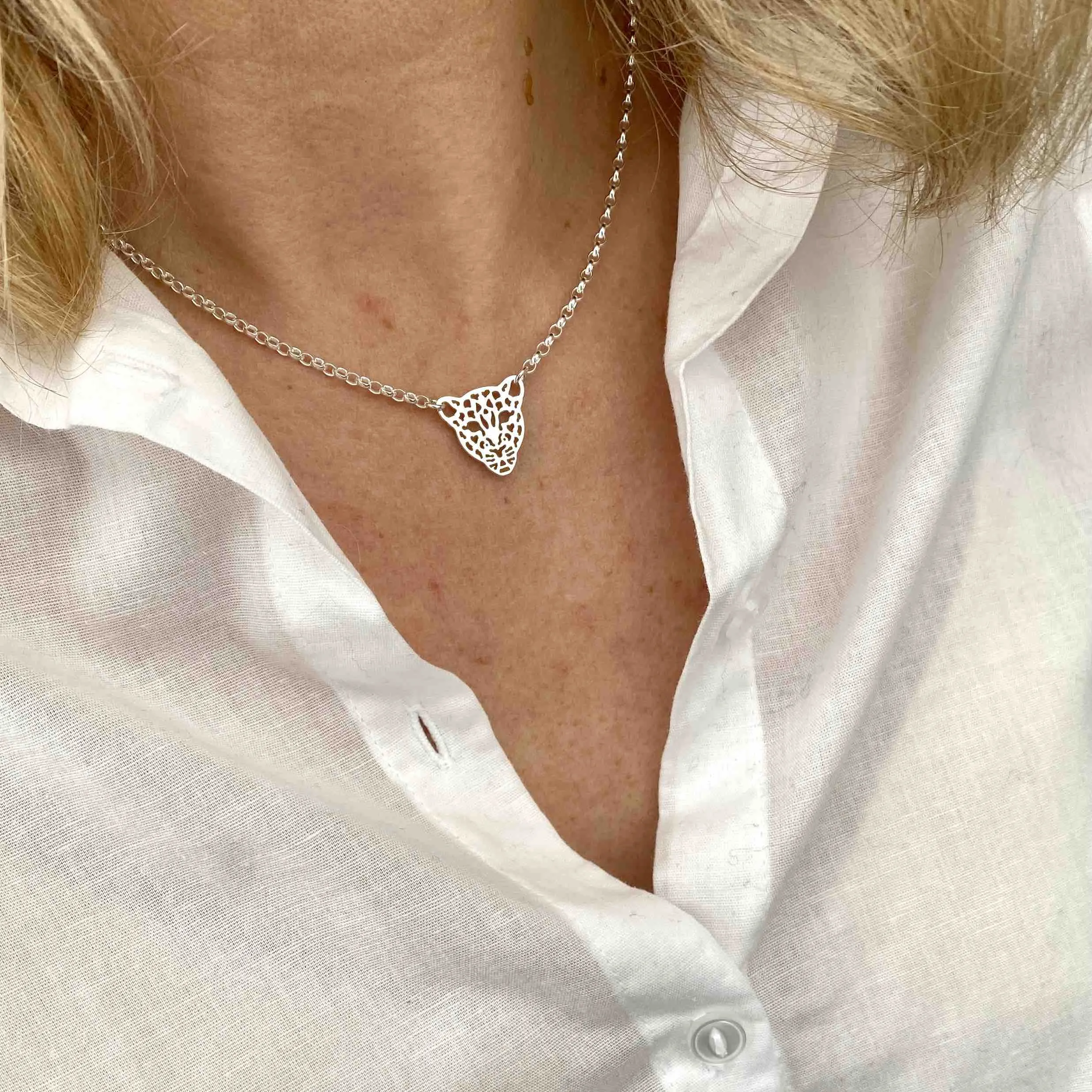 LEO | Silver Leopard Necklace