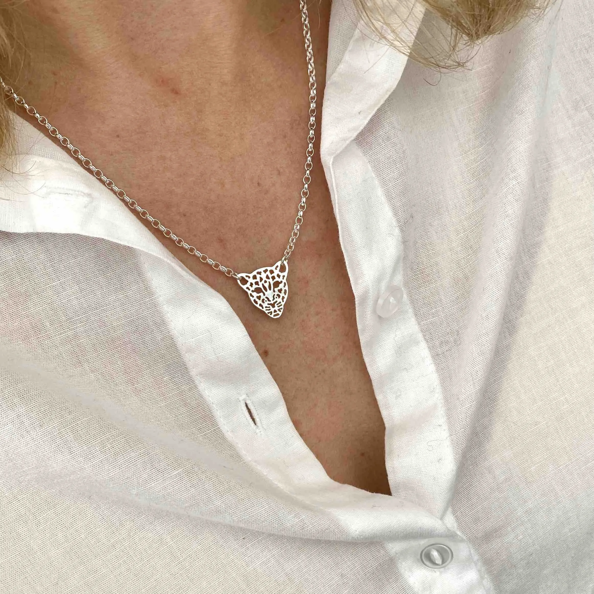 LEO | Silver Leopard Necklace