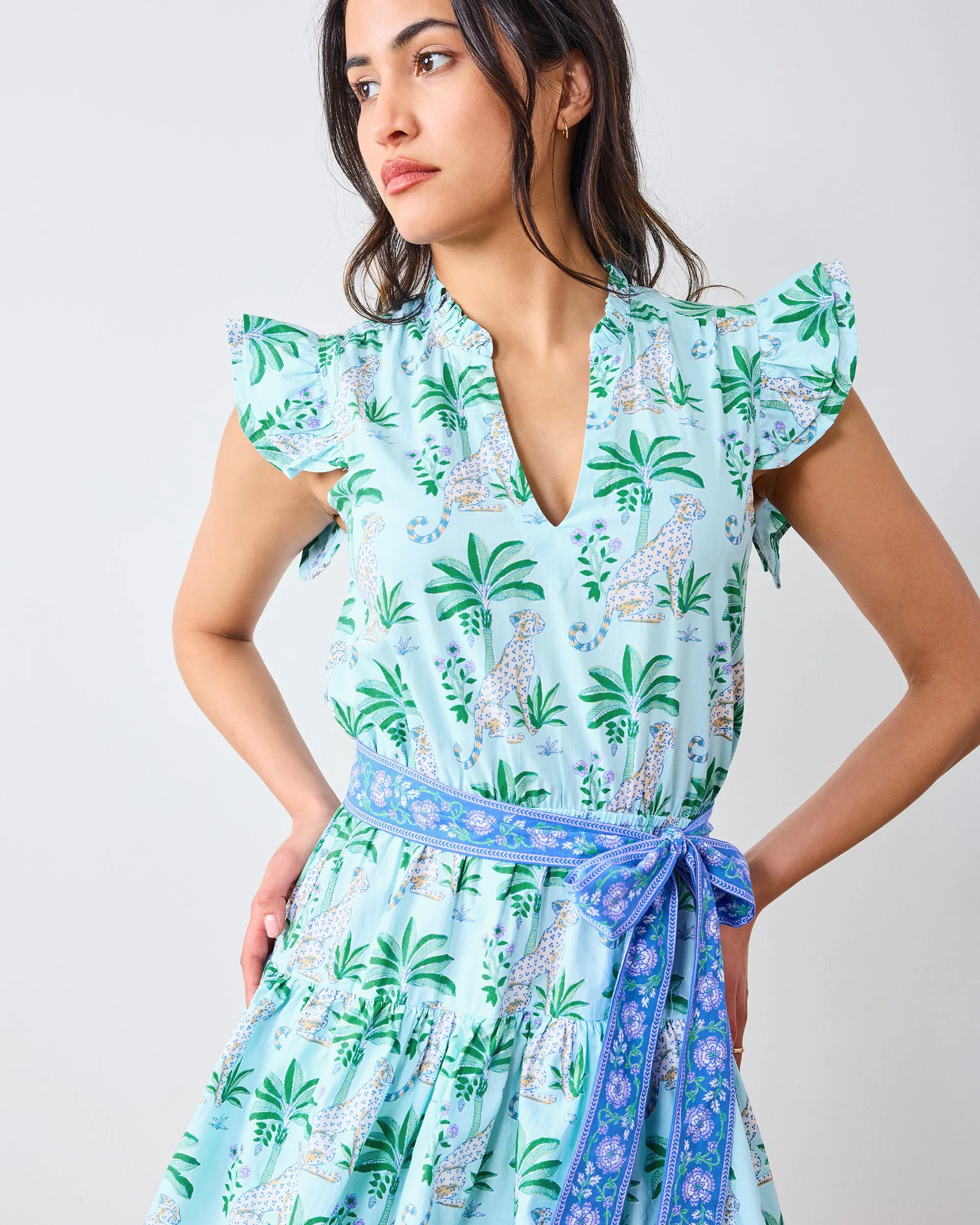 Leopard Mirage - At Ease Dress - Oasis Sky