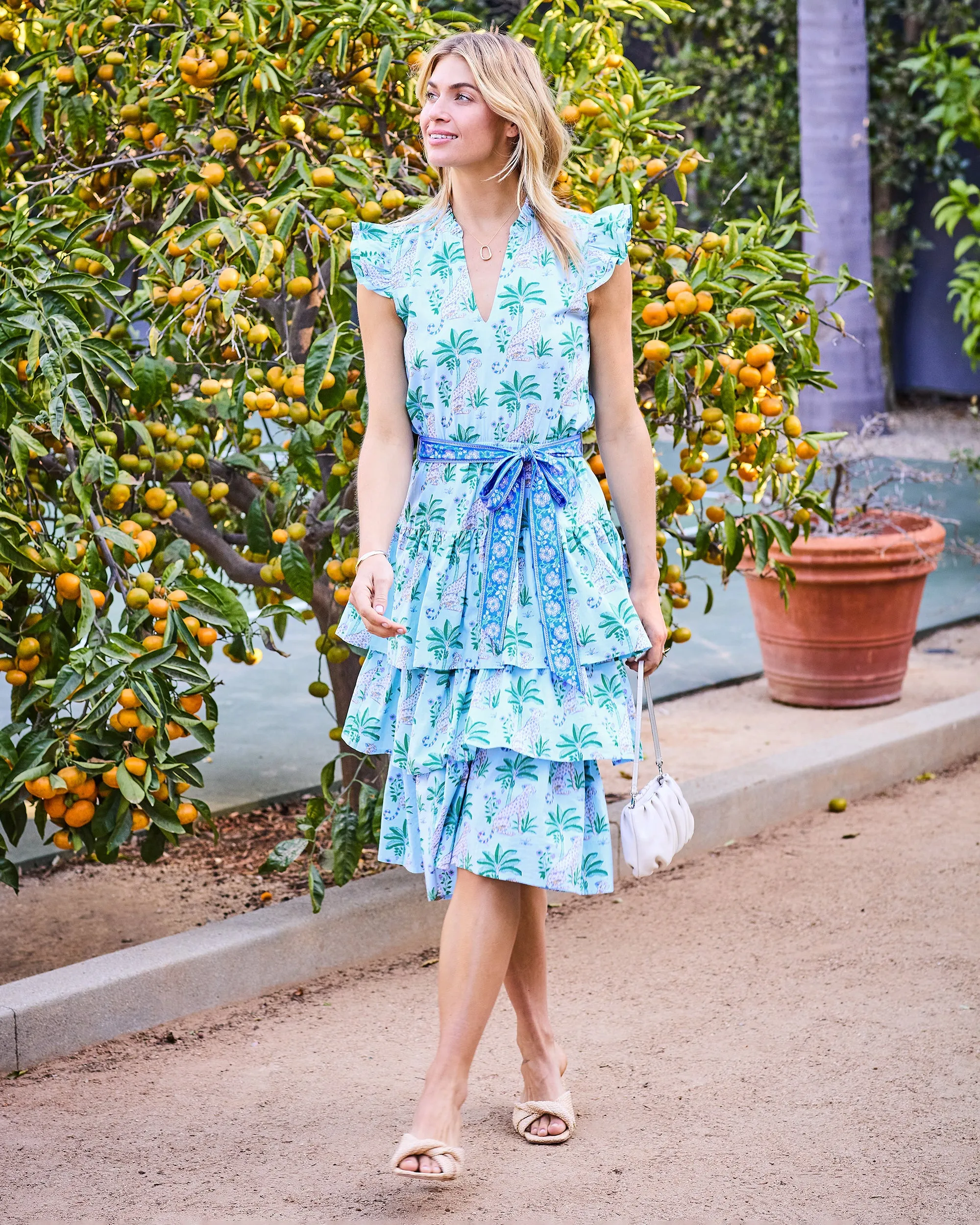 Leopard Mirage - At Ease Dress - Oasis Sky