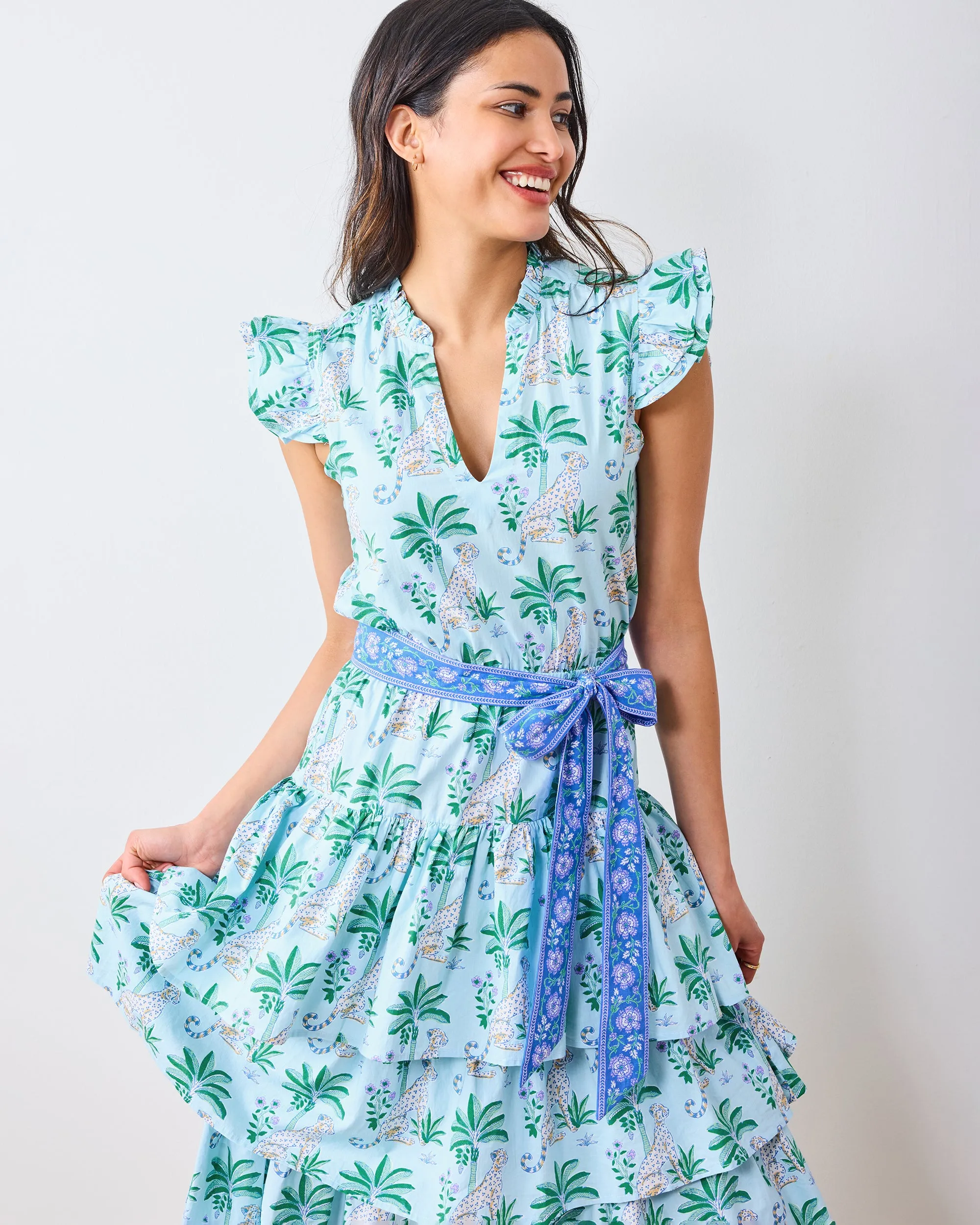 Leopard Mirage - At Ease Dress - Oasis Sky