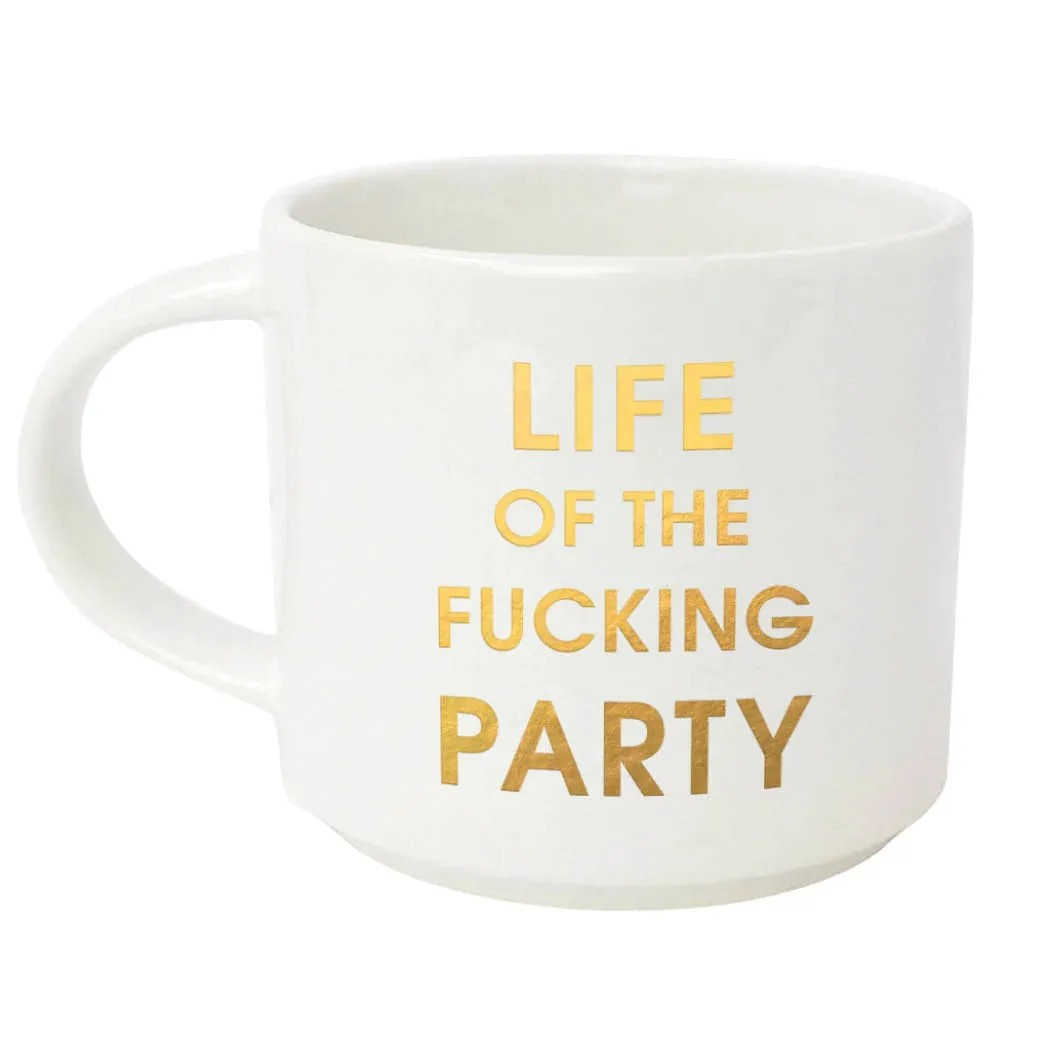Life of the Fucking Party - 16oz Gold Metallic Coffee Mug | Oversized Ceramic