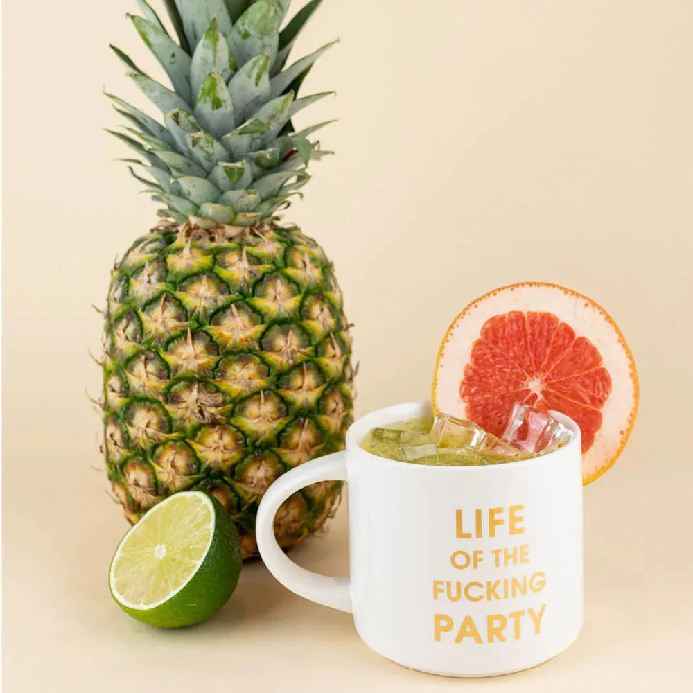 Life of the Fucking Party - 16oz Gold Metallic Coffee Mug | Oversized Ceramic