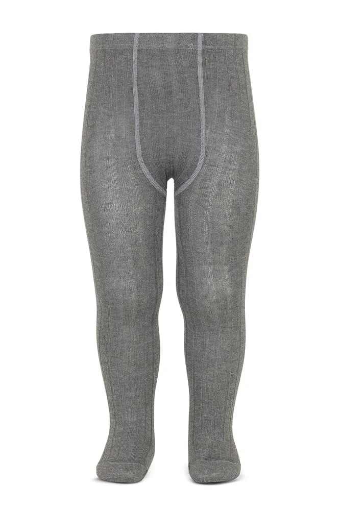 Light Grey Ribbed Tights