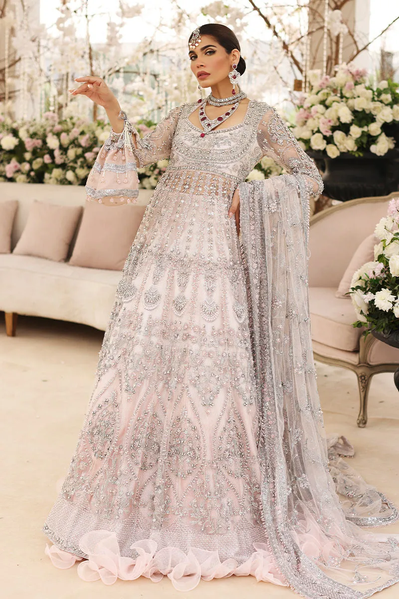 Light Silver Lehenga Pishwas Pakistani Wedding Dresses