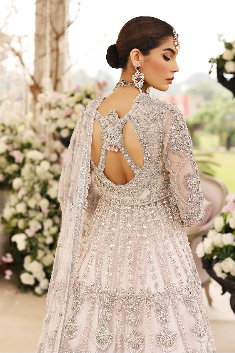 Light Silver Lehenga Pishwas Pakistani Wedding Dresses