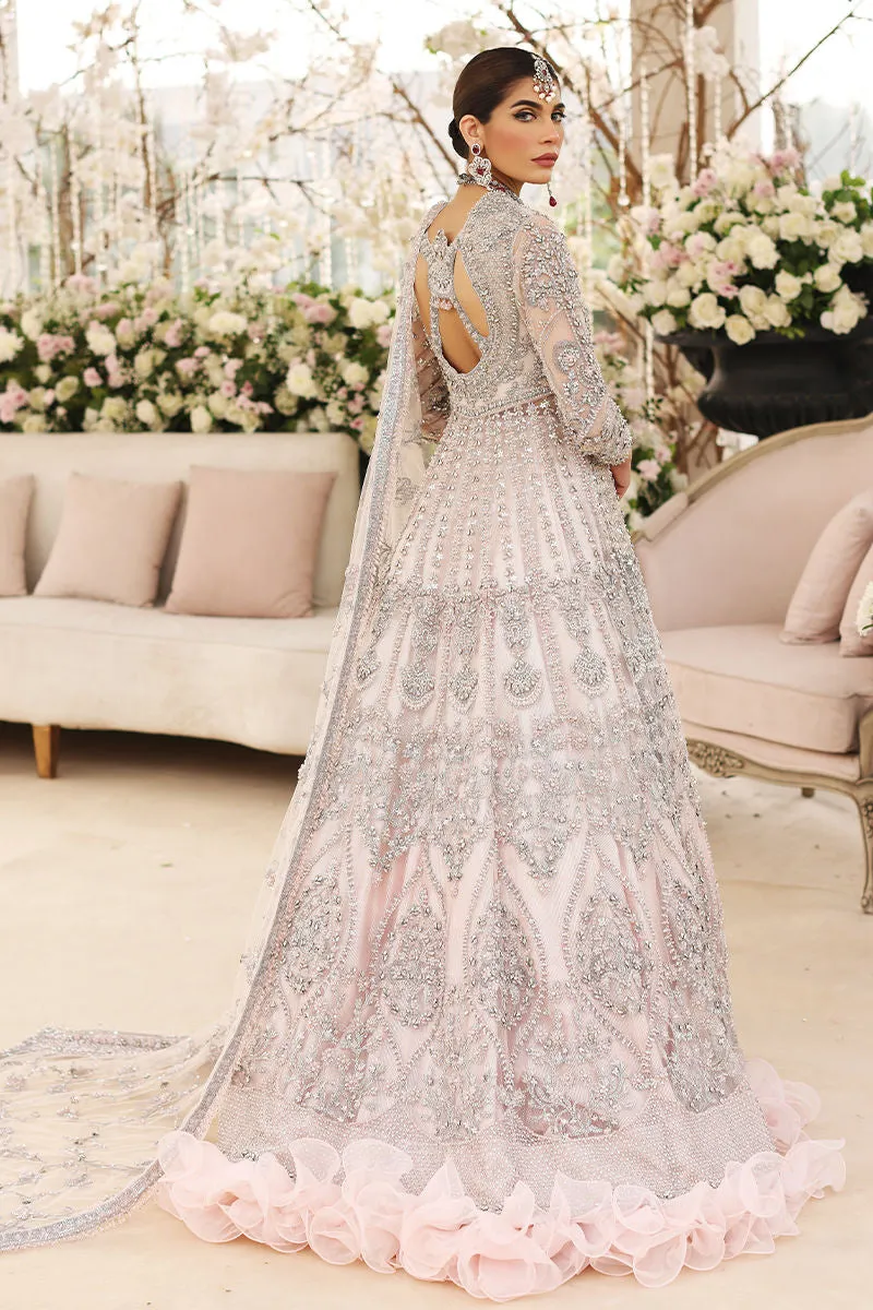 Light Silver Lehenga Pishwas Pakistani Wedding Dresses