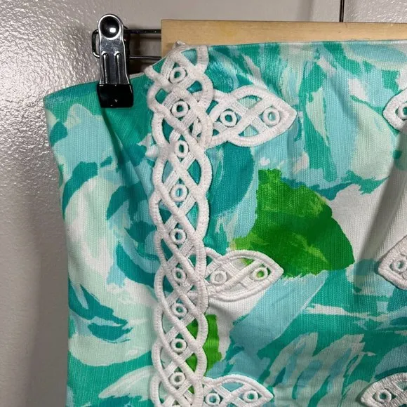 Lilly Pulitzer Tansy Strapless Dress Size 6 First Impression Blue Preppy Resort