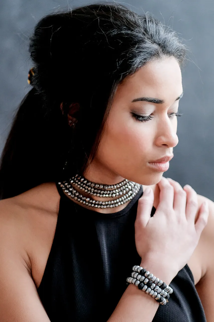 Lori Silver Rondelle Opera Necklace