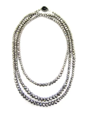 Lori Silver Rondelle Opera Necklace