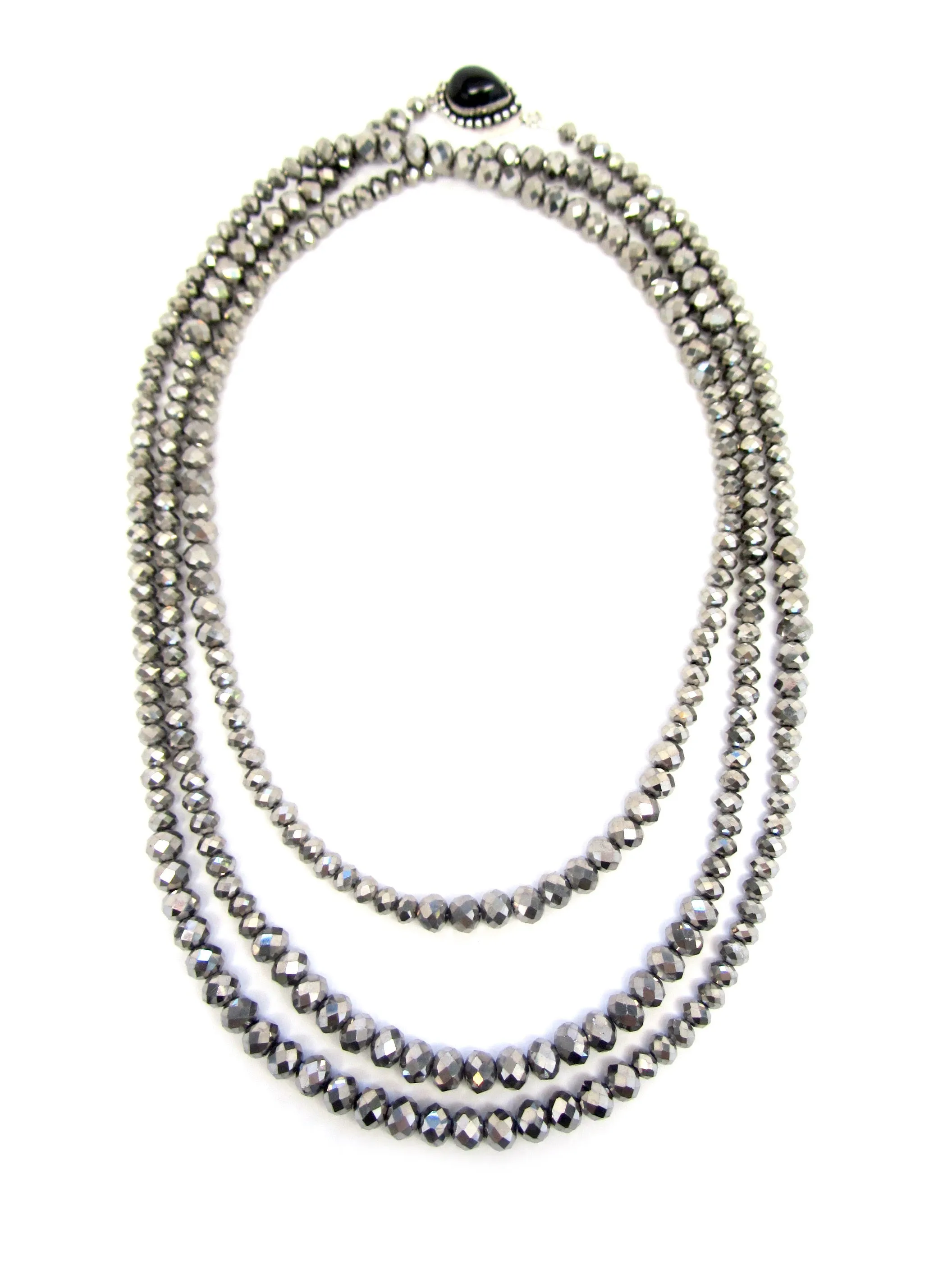 Lori Silver Rondelle Opera Necklace