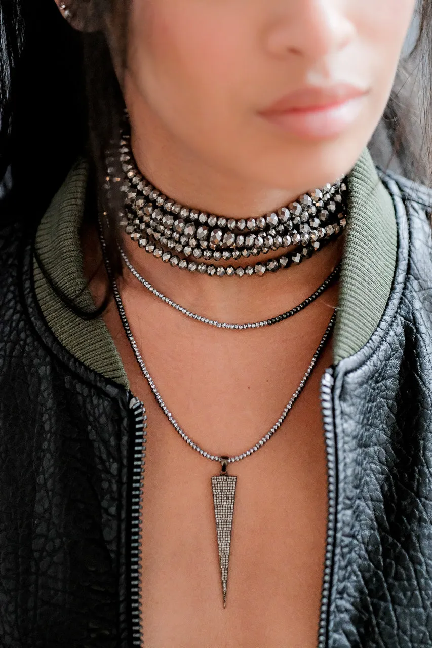 Lori Silver Rondelle Opera Necklace