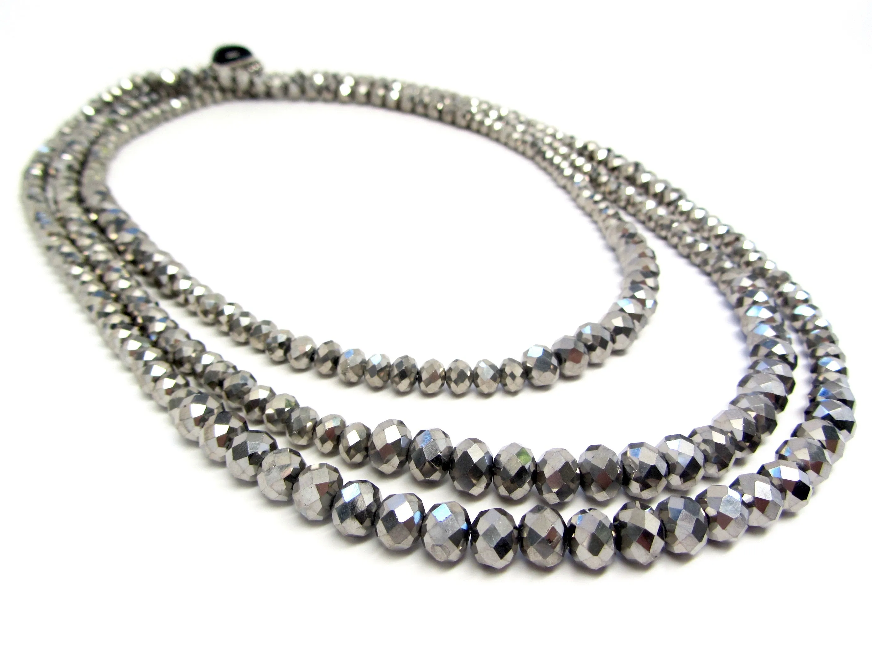 Lori Silver Rondelle Opera Necklace