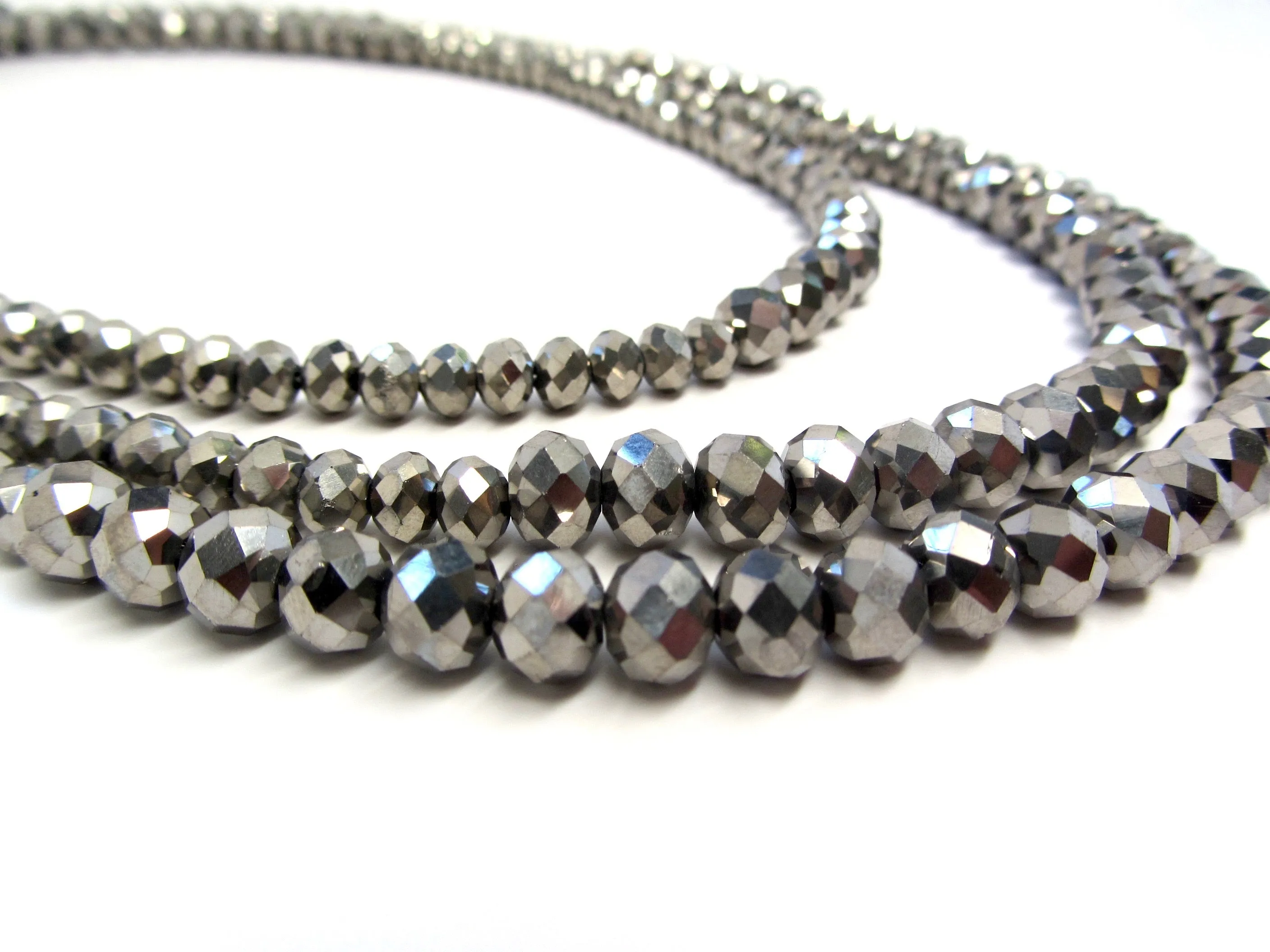 Lori Silver Rondelle Opera Necklace