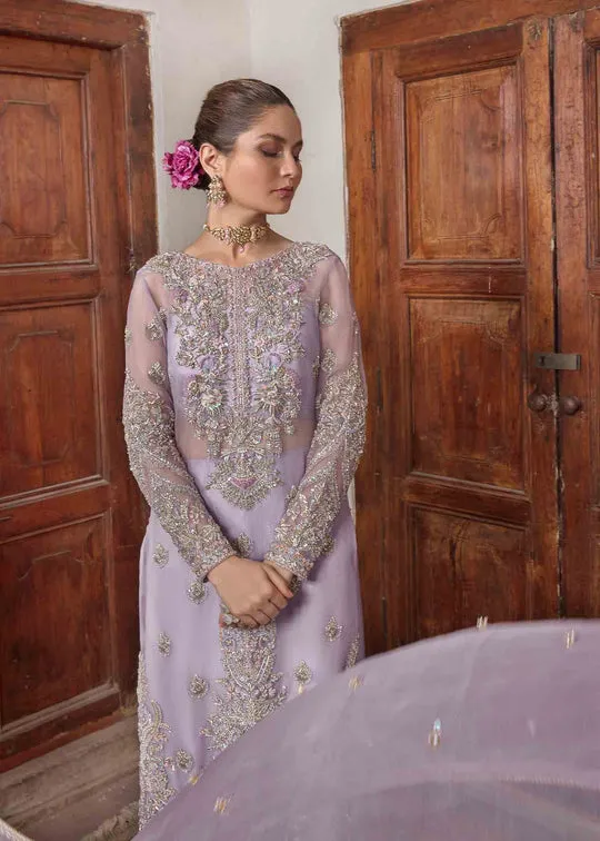 Luxury Pastel Lilac Embroidered Pakistani Wedding Dress Kameez Sharara