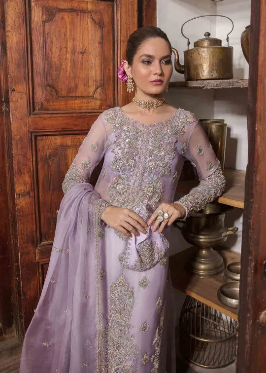 Luxury Pastel Lilac Embroidered Pakistani Wedding Dress Kameez Sharara