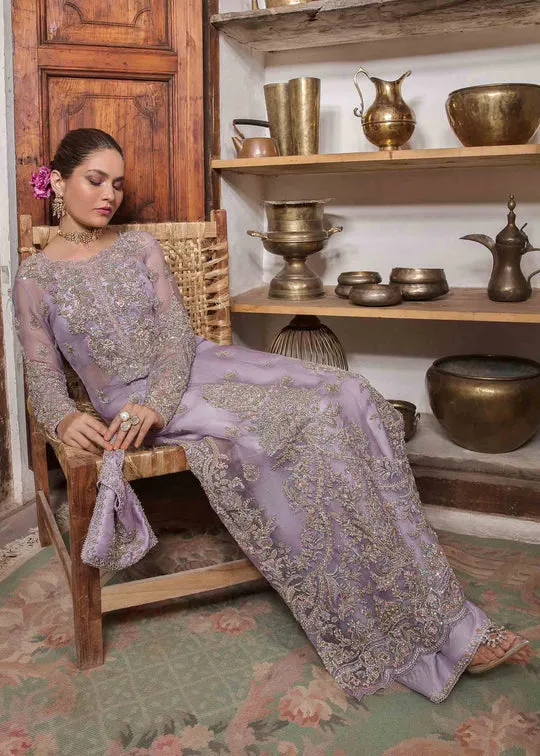 Luxury Pastel Lilac Embroidered Pakistani Wedding Dress Kameez Sharara