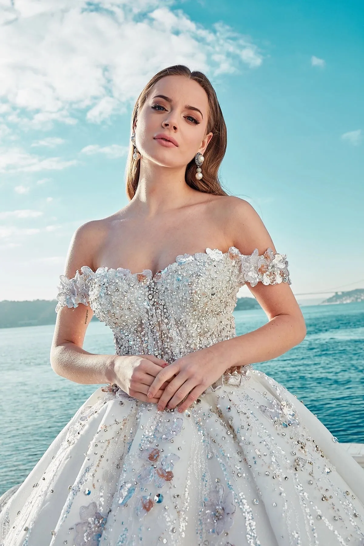 Luxury Wedding Dress in Embroidered Bridal Gown Style