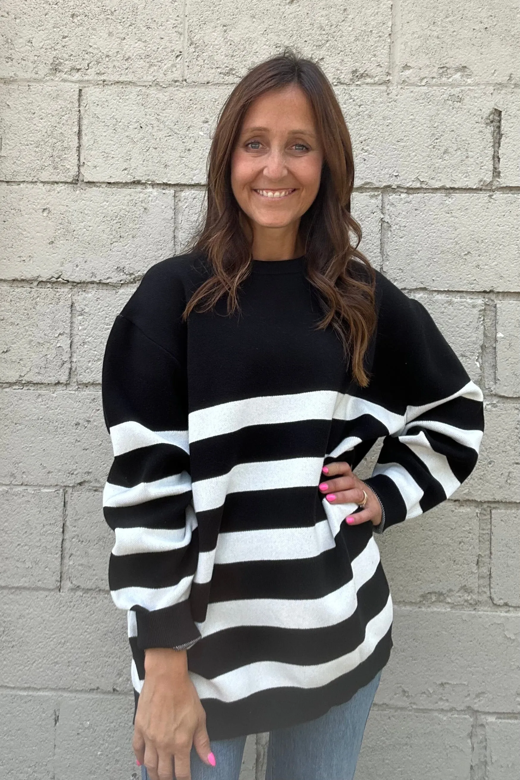 Madison Striped Tunic Sweater