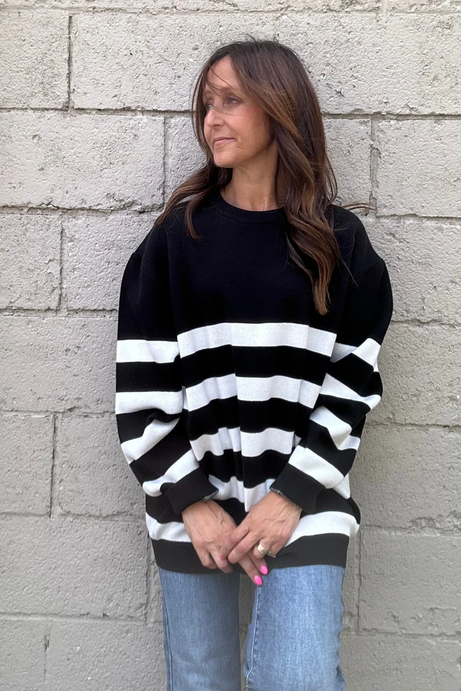 Madison Striped Tunic Sweater