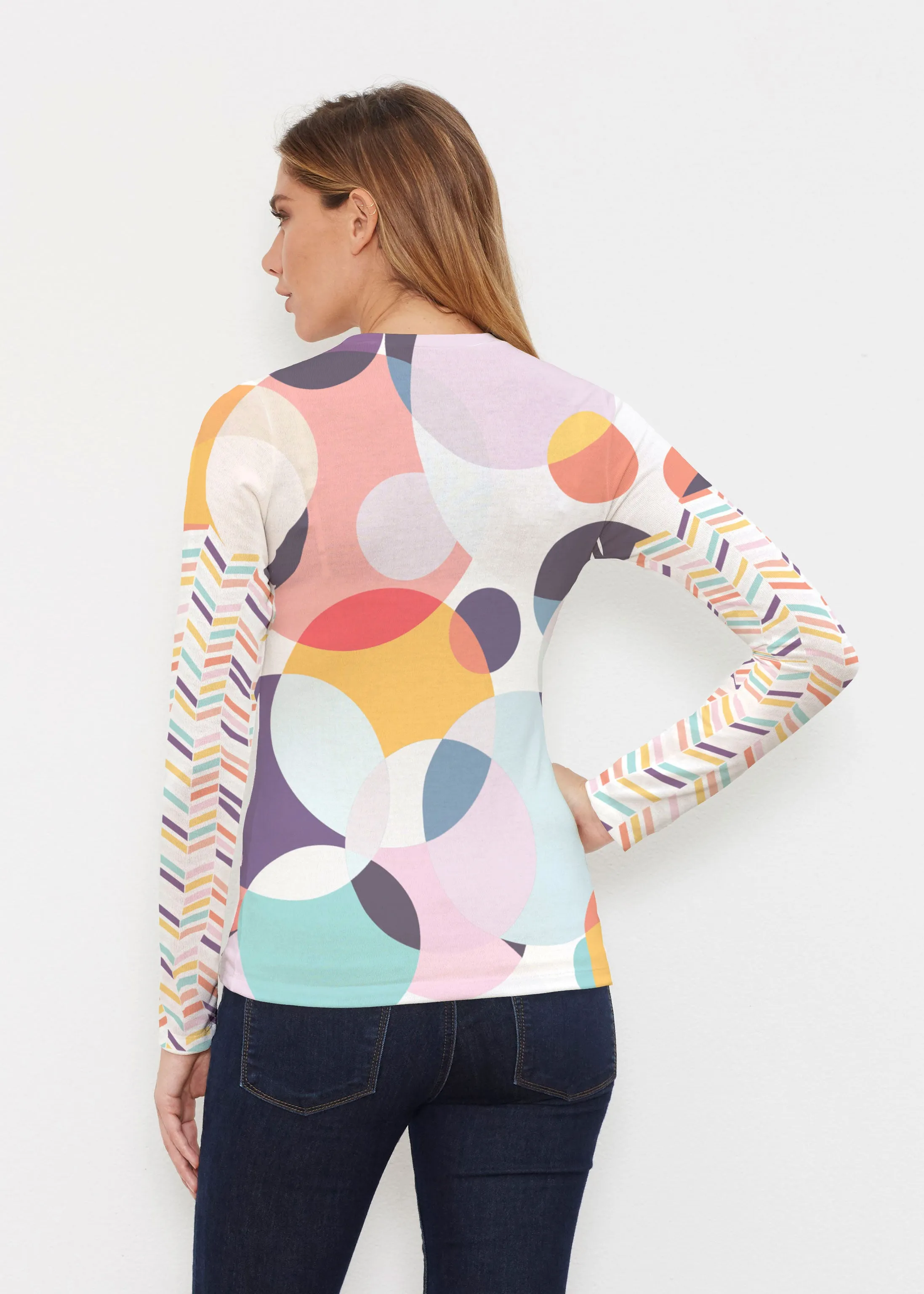 Marble Chevron (25065) ~ Butterknit Long Sleeve V-Neck Top