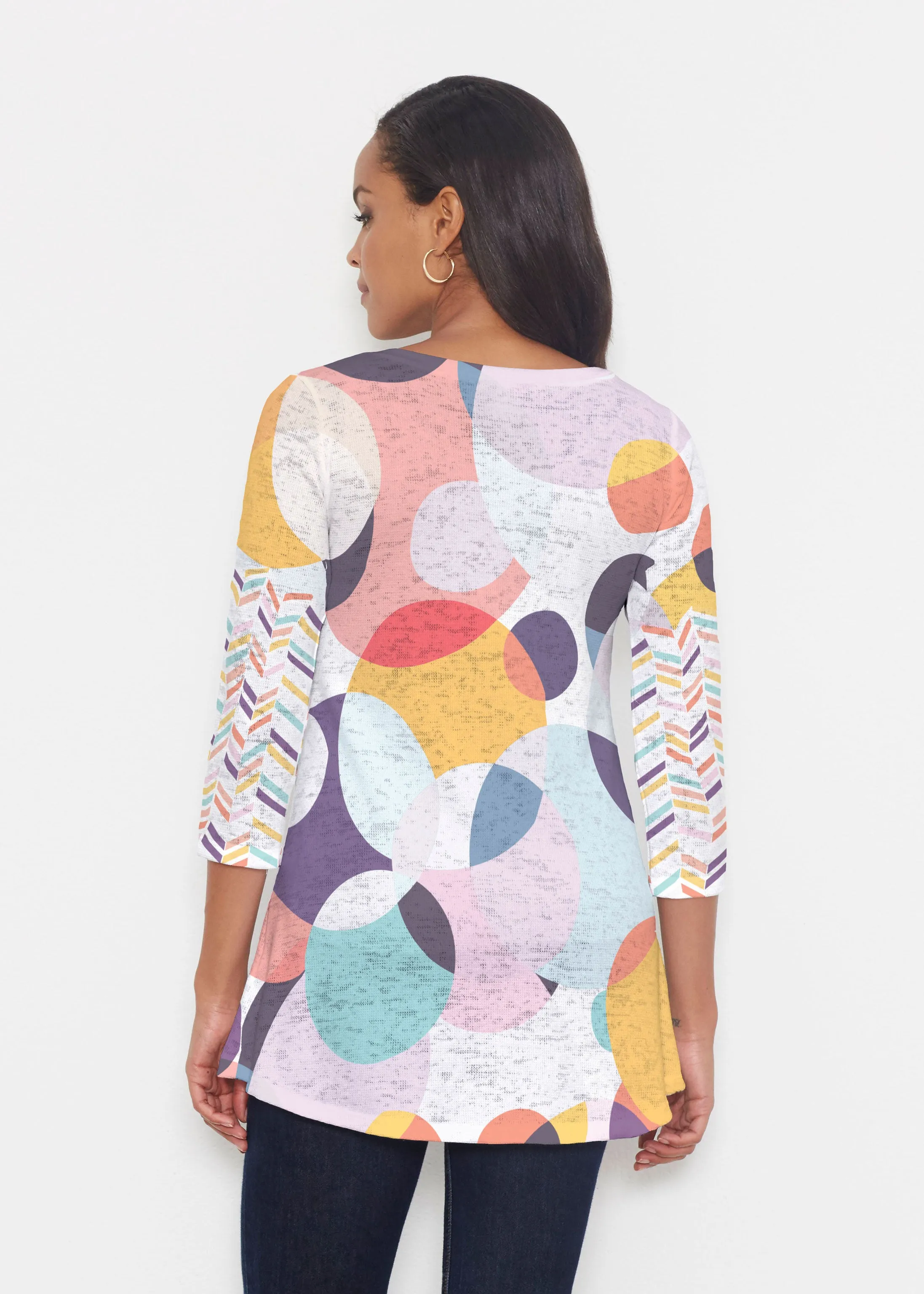 Marble Chevron (25065) ~ Katherine Hi-Lo Thermal Tunic