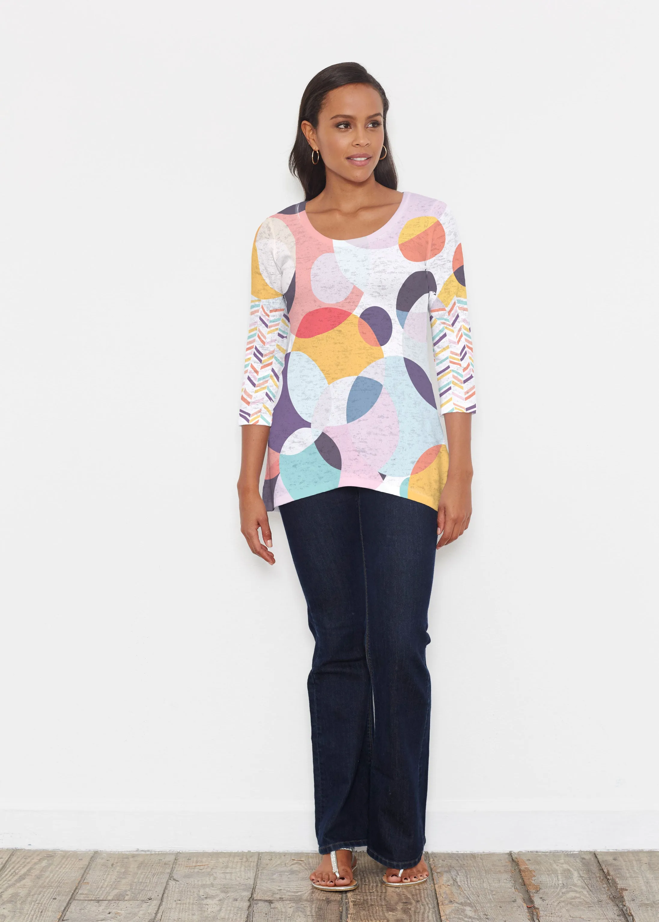 Marble Chevron (25065) ~ Katherine Hi-Lo Thermal Tunic