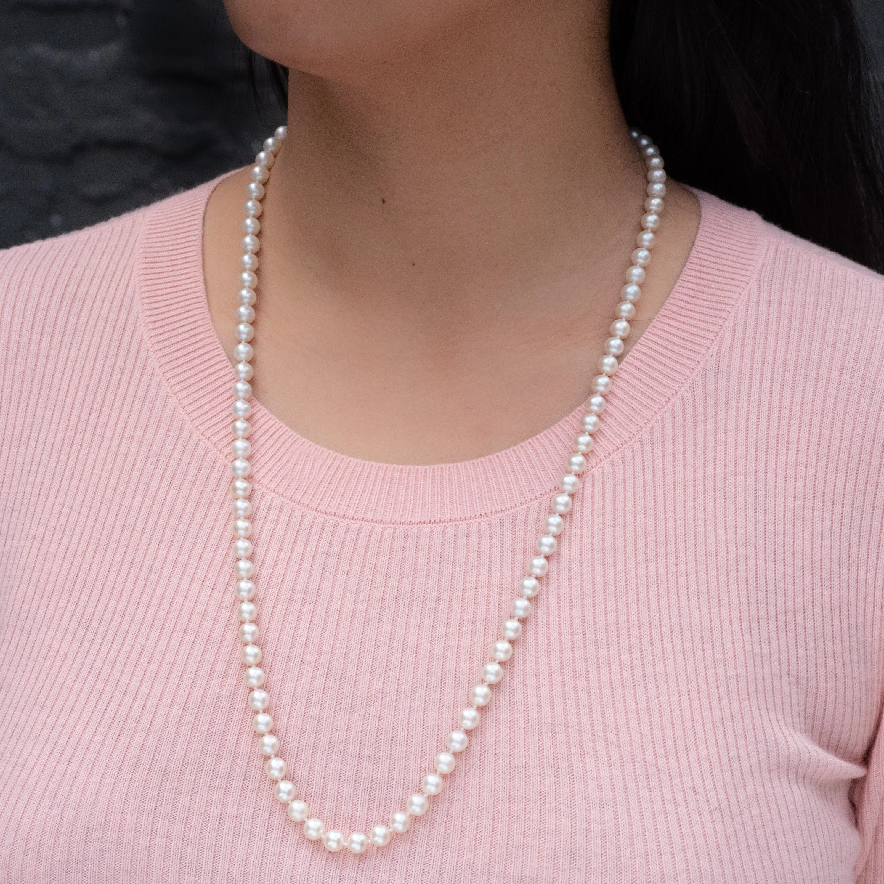 Matinee Length Strand Of Pearls C. 1950s