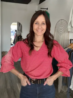 Mel Striped V-Neck