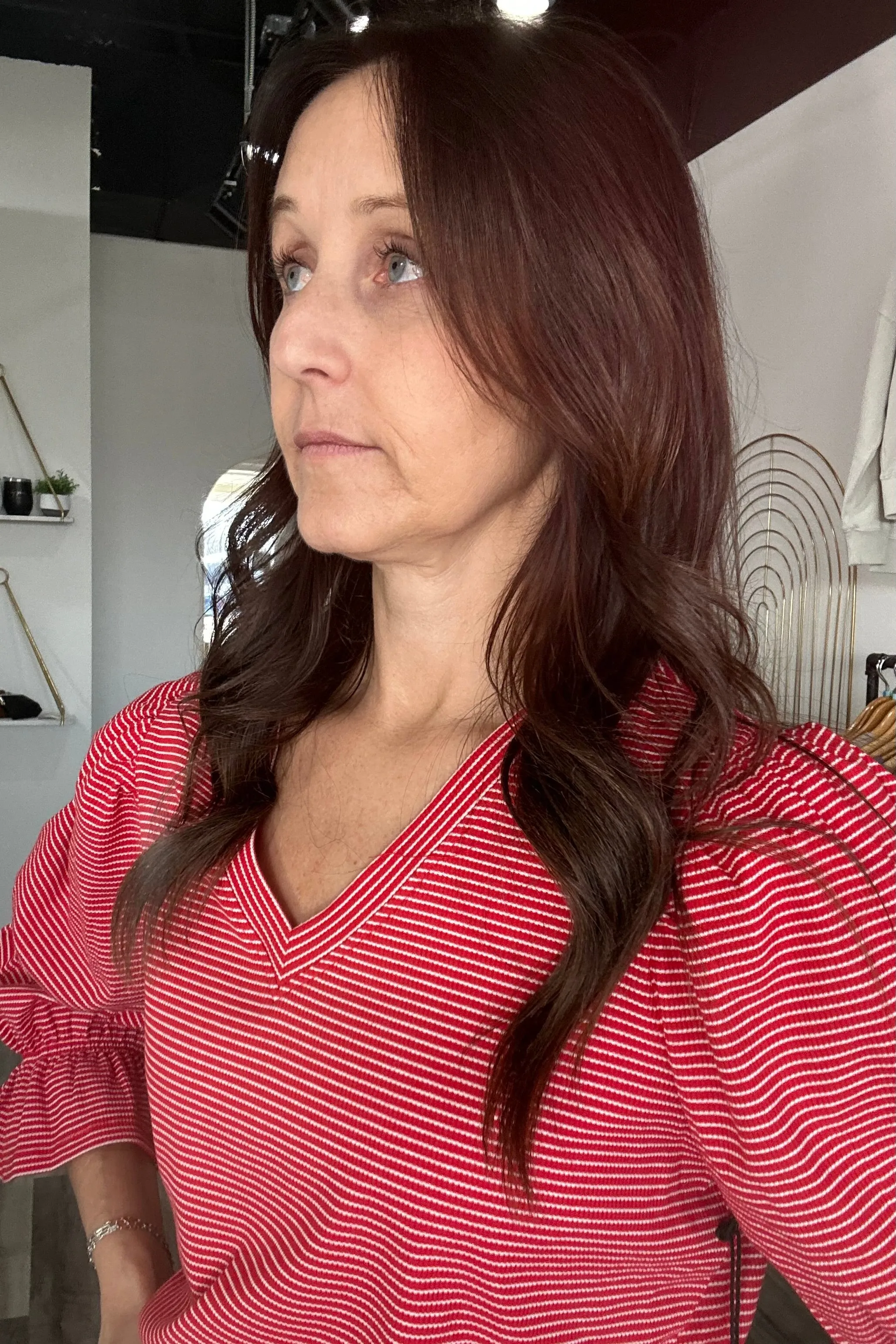 Mel Striped V-Neck